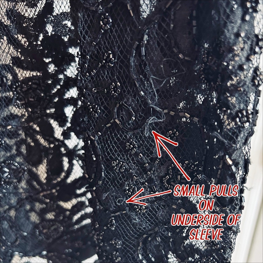 Beaded Lace Jacket Black 18W 1X Formal Event Party Wedding Guest Black Tie Gala - Picture 6 of 7